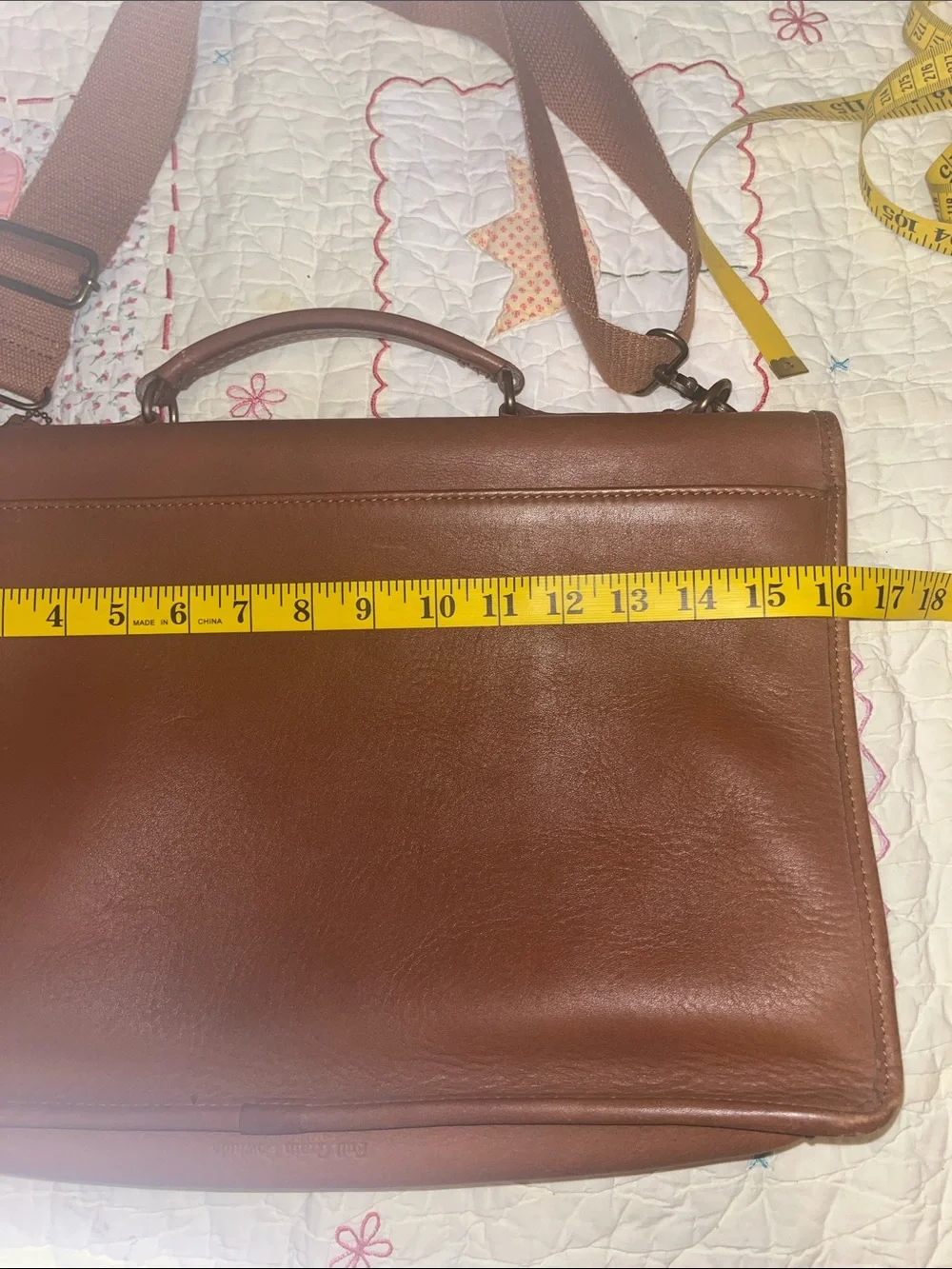 Schlesinger’s Brown Leather Briefcase w/ interchangeable & Detachable Strap